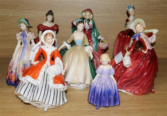 A collection of Royal Doulton figurines